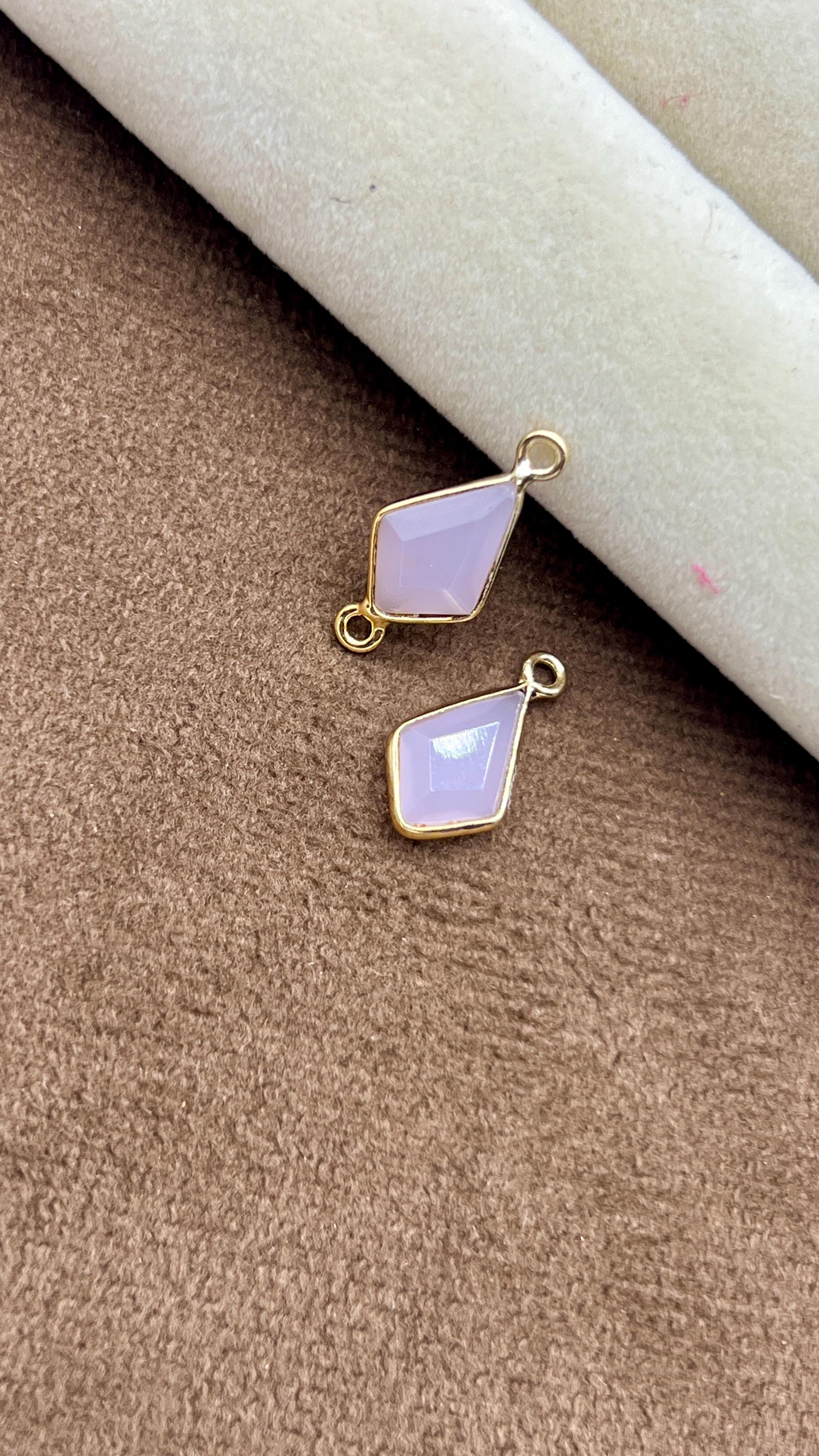 Delicate Love Rose Quartz Tie Shape Connectors/8x12mm Tiny Pendant