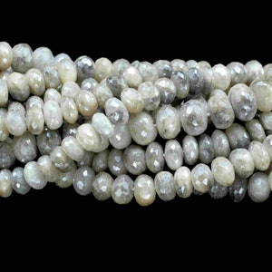 Gray Silverite Gemstone Roundlle Beads 7x7.5 mm Gray Silverite faceted rondelle full 6 inch strand beads,Silverite Gemstone Jewellery Making