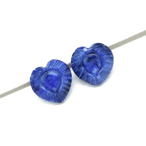 Hand-Carved Sapphire Heart Briolette | Genuine Sapphire Drops for Jewelry Making | Modern Artisan Cut | Emerald Beads for Earring or Pendant