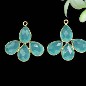 Gemstone 8x12mm Pear Shape Earring component,Gemstone Single Bail Handmade Finding Connector,Chandelier Earring Connector Station Links