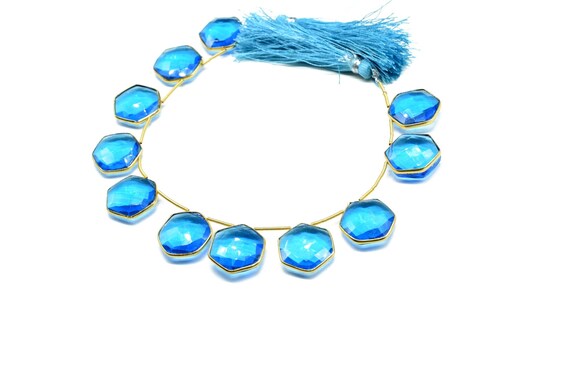 ファッションデザイナー London Blue Topaz 15mm Hexagon Shape Charms,gemstone ブレスレット・バングル