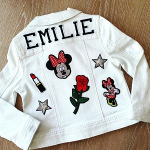 Name Included * Free Shipping * Kids denim jacket custom personalized name jean patches girl boy