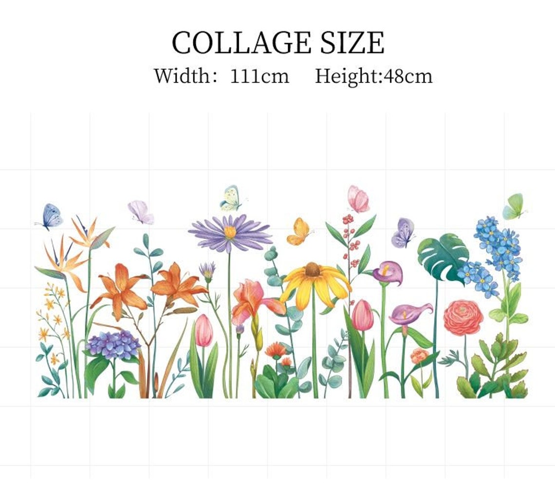 Daisy Flowers and Plants Wall Stickers Bird and Plant Etsy UK