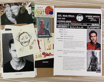 Deadpool File Deadpool Cosplay Files S.H.I.E.L.D. Top Secret Files Folder Paper Props Movie Props for Collection
