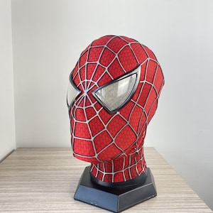 Red Sam Raimi Spiderman Mask Black Mask Cosplay Spiderman Mask upgraded 3D Rubber Web Tobey Maguire Wearable Movie Prop
