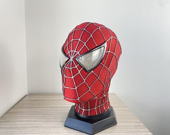 ブラックスパイダーマンマスク、フェイスシェルレンズ付きトビー
