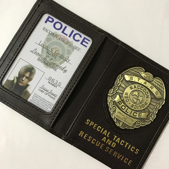 NEW RESIDENT EVIL S.T.A.R.S ALBERT POLICE METAL BADGE WITH ID WALLET HOLDER CASE 