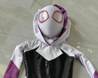 Custom Costume Spidergwen Costume Female Spiderman Suit Gwen Stacy Cosplay Suit Across the SpiderVerse Cosplay Wearable Movie Prop