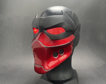 Custom Mask Red Hood Cosplay Mask Jason Todd Half Face Mask Red Hood Costume Wearable Movie Comic Prop