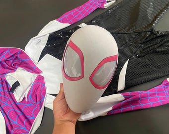 Custom Costume Spidergwen Costume Female Spiderman Suit Gwen Stacy Cosplay Suit Across the SpiderVerse Cosplay Wearable Movie Prop