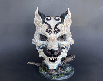Black Myth Cosplay Prop White Wolf Mask Wukong Prop Bailianzi Mask Cosplay Costume Wearable Video Game Prop