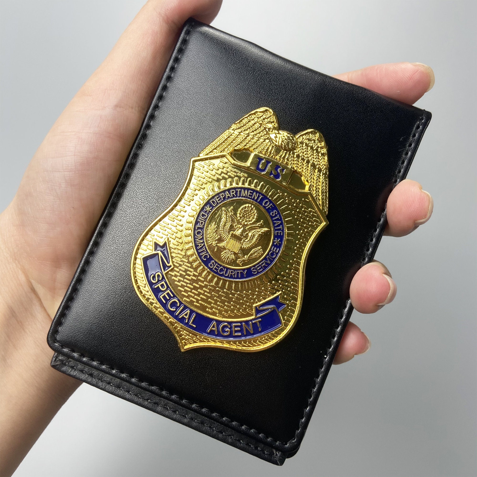 Brigade Leather custom police badge holder