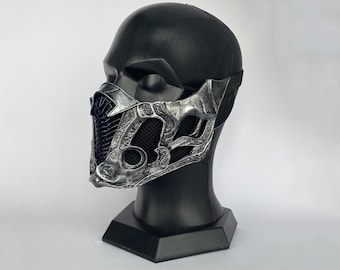 Custom Mask Scorpion Mask Absolute Zero Mask Sub Zero Bi Han Half Face Mask Mortal Kombat Cosplay Mask Wearable Movie and Game Prop