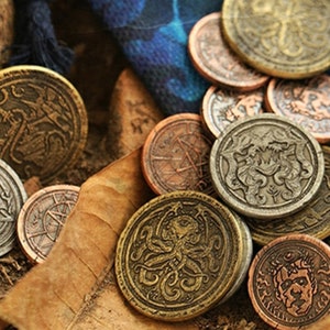 Cthulhu Coin Call of Cthulhu Lovecraft Coin Elder Gods Deep Ones Elder Sign Coins Great Cthulhu Prop