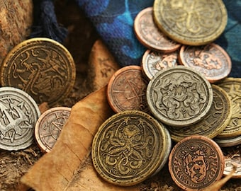 Cthulhu Coin Call of Cthulhu Lovecraft Coin Elder Gods Deep Ones Elder Sign Coins Great Cthulhu Prop