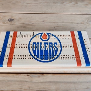 Planche de Cribbage Oilers d'Edmonton 2 pièces image 2