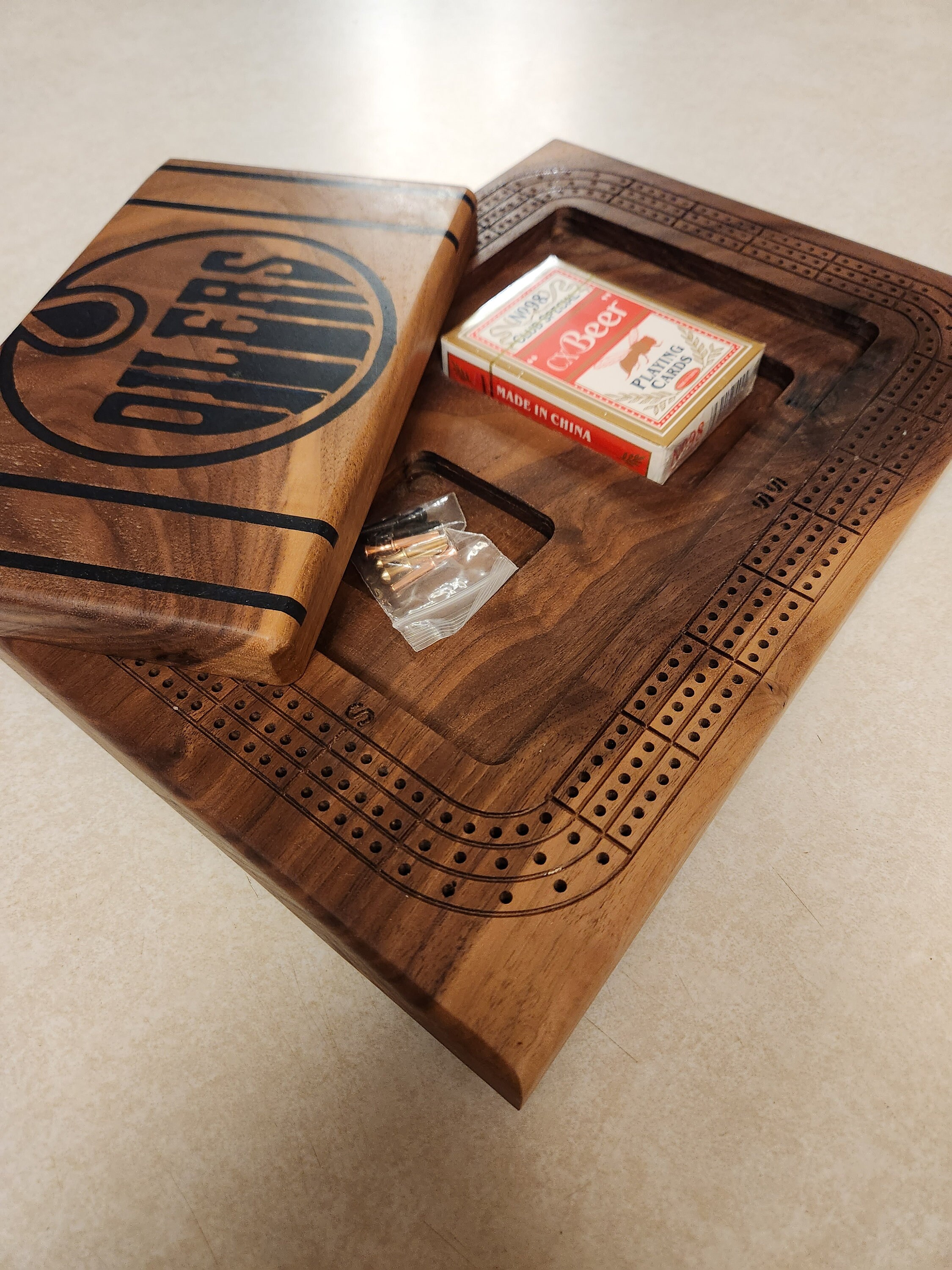 Cribbage Board Edmonton Oilers Dark Mode Etsy