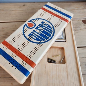 Planche de Cribbage Oilers d'Edmonton 2 pièces image 1