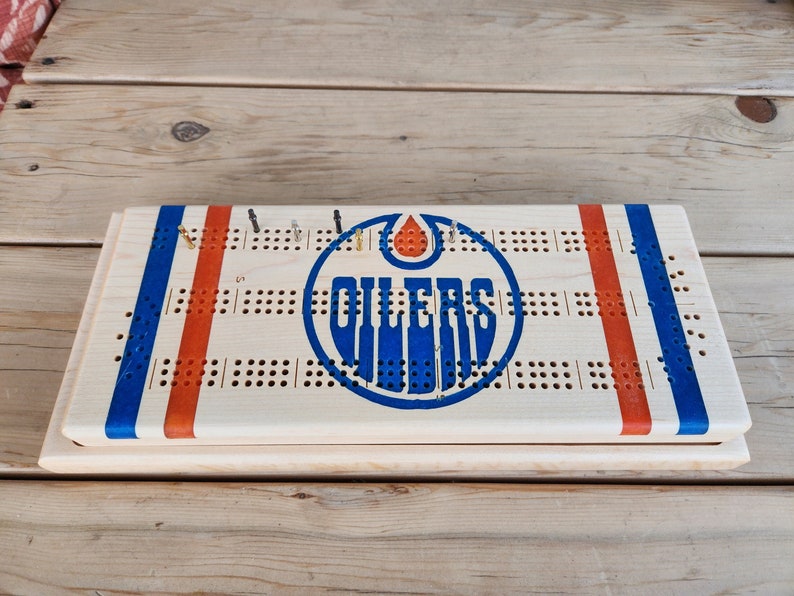 Planche de Cribbage Oilers d'Edmonton 2 pièces image 2