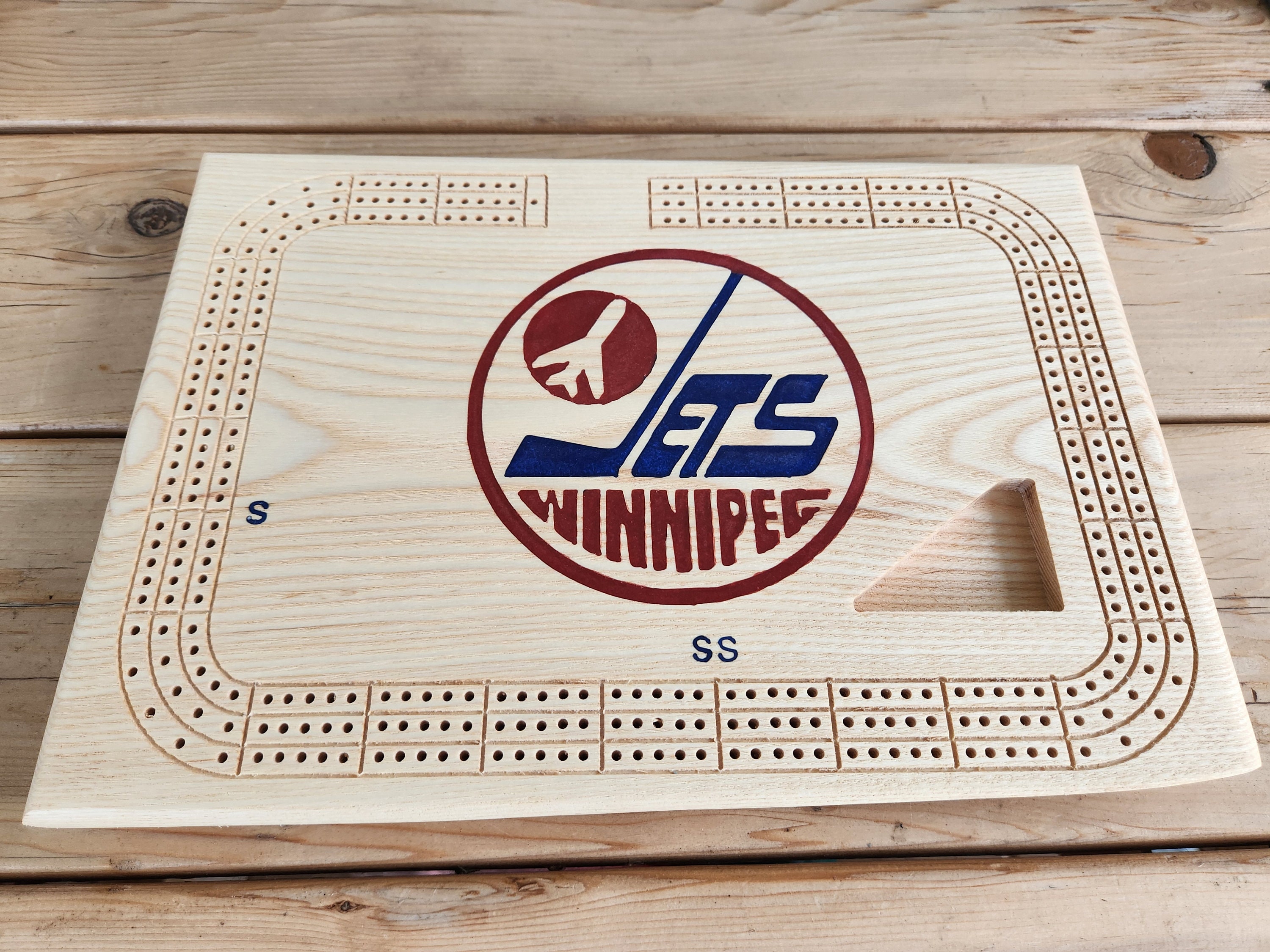 Cribbage Board Winnipeg Jets Live Edge Etsy