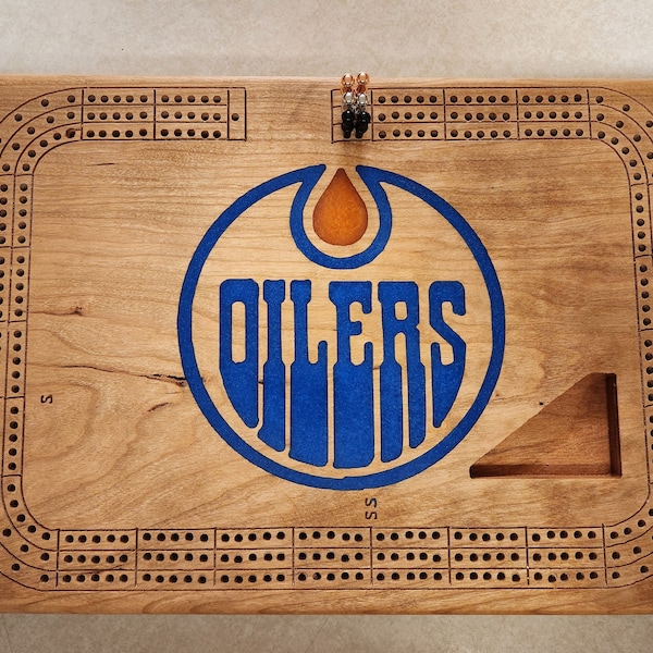 Cribbage Board Oilers Hockey Edmonton Etsy