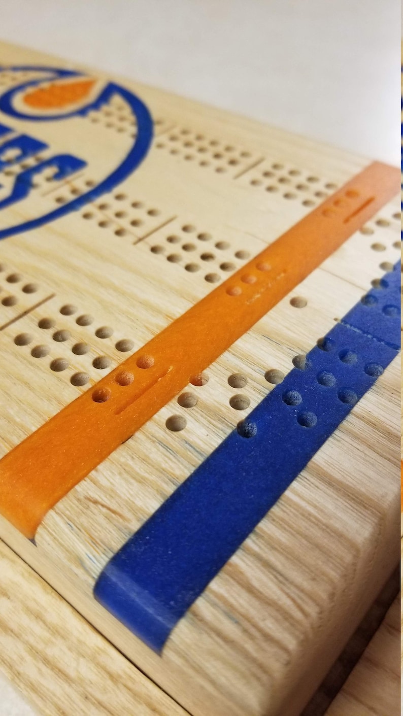 Planche de Cribbage Oilers d'Edmonton 2 pièces image 10