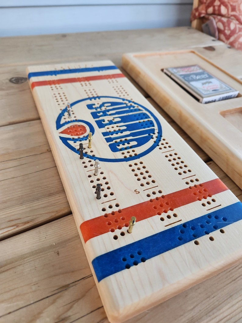 Planche de Cribbage Oilers d'Edmonton 2 pièces image 3