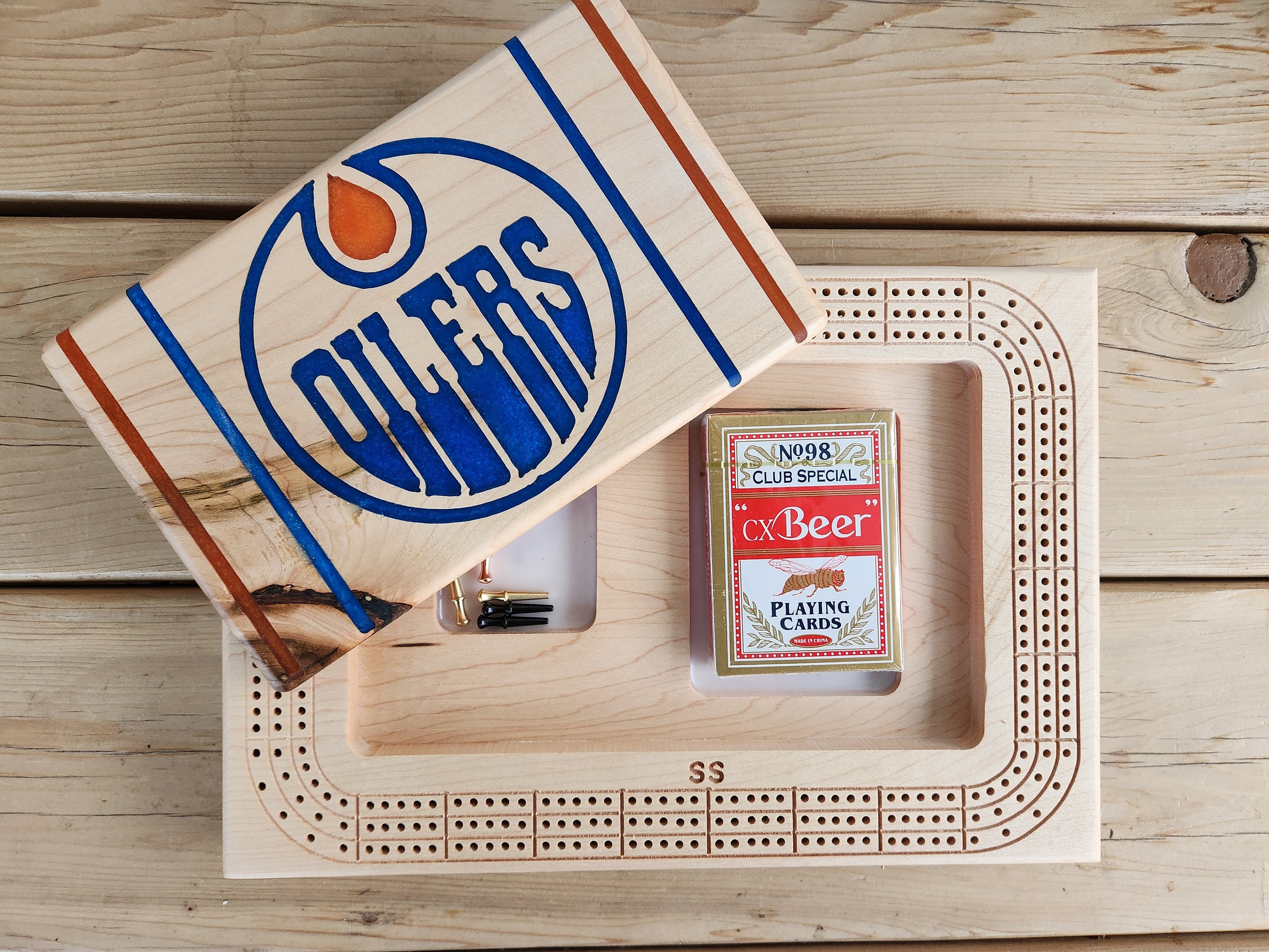 Cribbage Board Edmonton Oilers Etsy