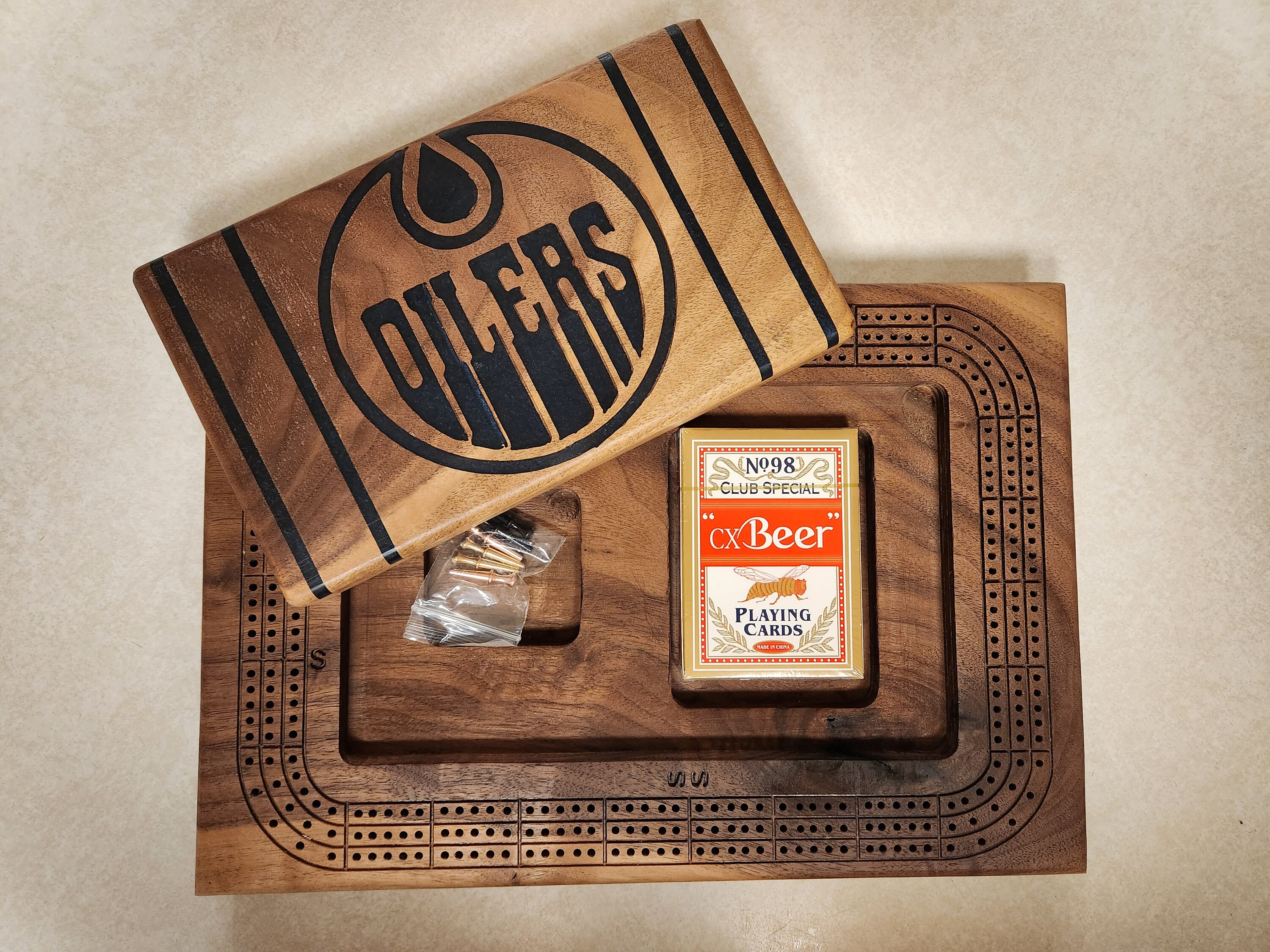 Cribbage Board Edmonton Oilers Dark Mode Etsy