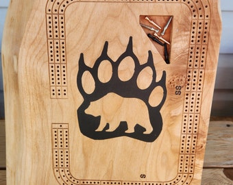 EXPÉDIÉ AUJOURD'HUI ! Planche de cribbage - Bear Claw Live Edge