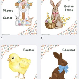 Pâques / Easter mots-words avec image en français/anglais french/english with images