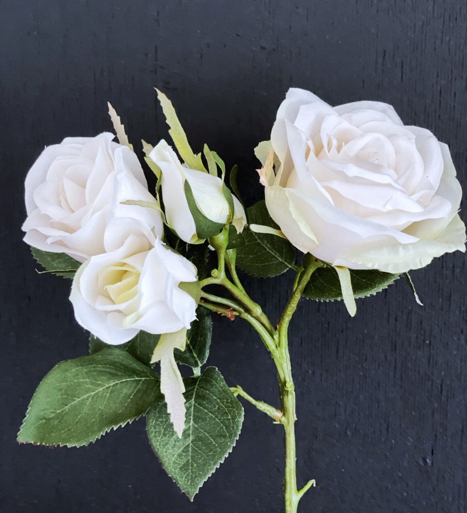 Artificial White Rose Luxury Stems un ensemble de 3. Parfait Etsy
