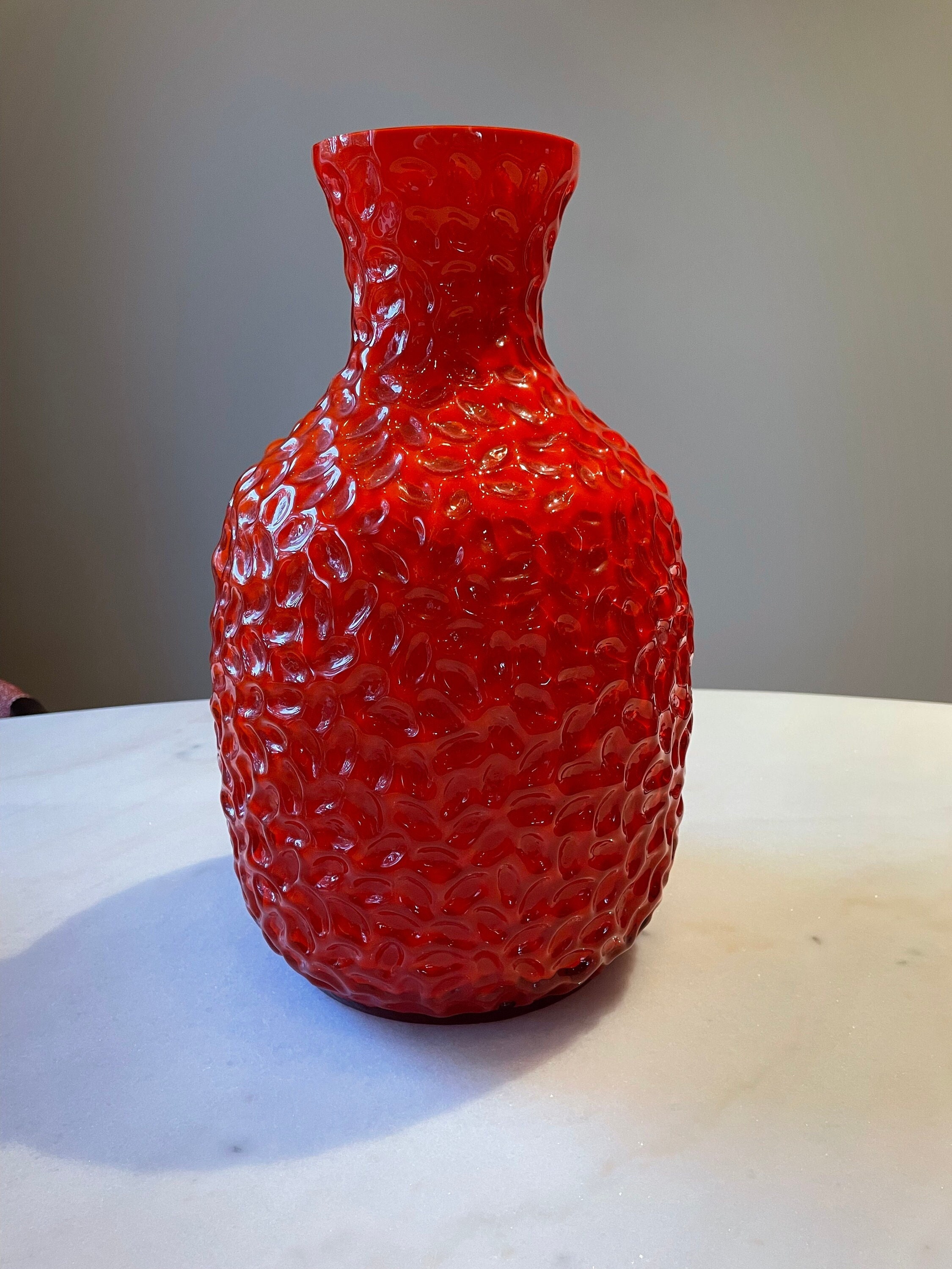 Vintage Orange Glass Vase 39 Cm High Etsy UK