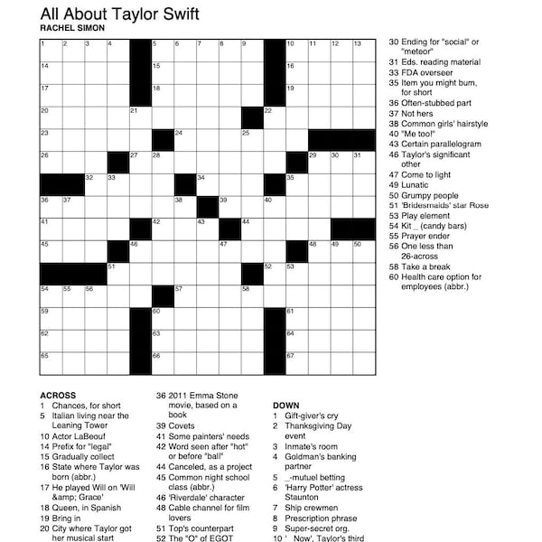Custom Crossword Puzzle Etsy