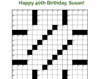 15+ Birthday Customized Crossword Puzzle / Birthday Gifts / Personalized Crosswords / Custom Puzzles / Unique Gifts / Birthday Presents