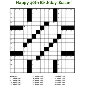 15+ Custom Crossword Puzzles / Birthday Gifts / Anniversary Gifts / Personalized Crosswords / Gift Ideas / Puzzle Presents / Holiday Gifts