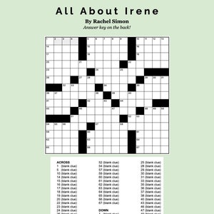 Custom Crossword Puzzle 15x15 - Etsy