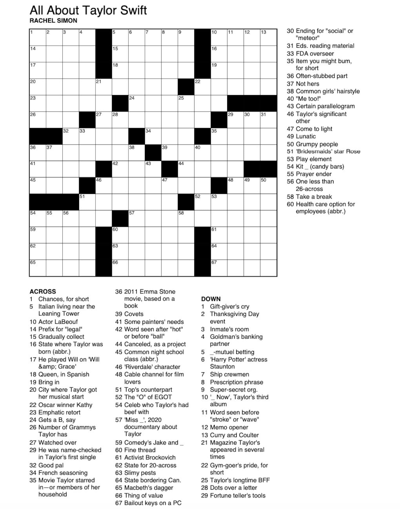 10 Custom Crossword Puzzles / Birthday Gifts / Anniversary Gifts