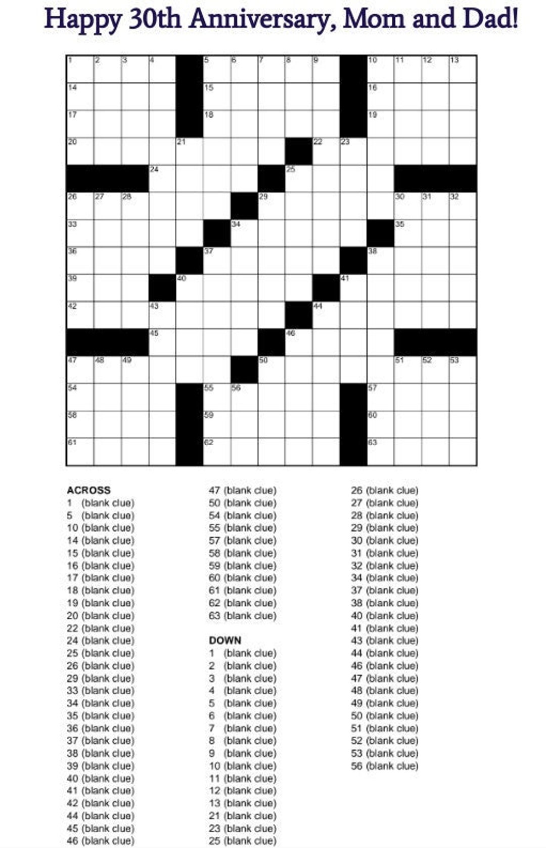 Anniversary Gifts / Custom Crossword Puzzles / Custom Puzzles - Etsy UK Anniversary Gifts / Custom Crossword Puzzles / Custom Puzzles - Etsy UK