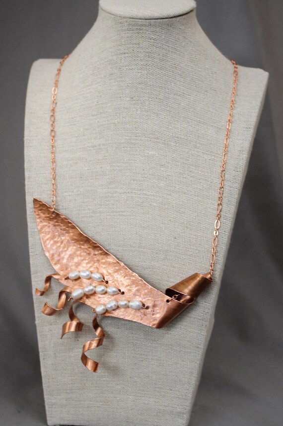 Hammered copper best sale necklace