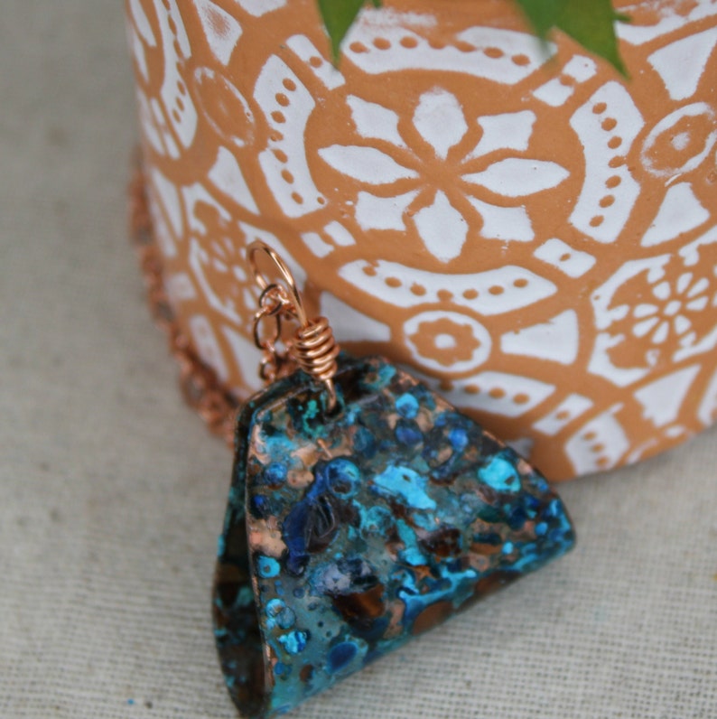 Blue Patina Copper Pendant, Copper Jewelry, Copper Necklace - Etsy