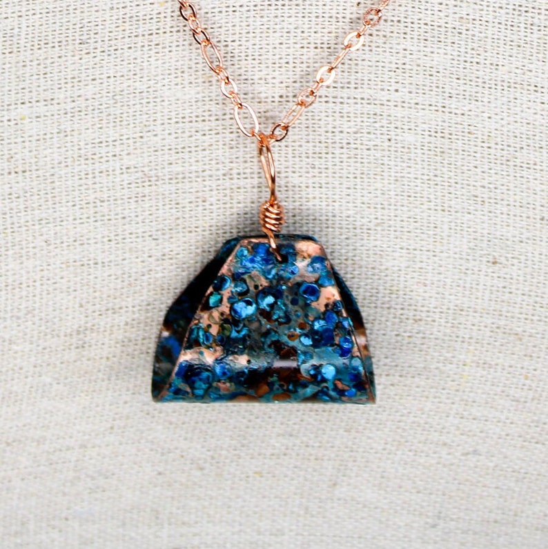 Blue Patina Copper Pendant, Copper Jewelry, Copper Necklace - Etsy