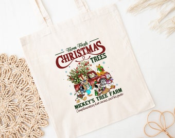 Mickeys Tree Farm Tote Bag, Disney Tote Bag, Christmas Tote Bag, Christmas Gift Bag, Christmas Disney Gift, Holiday Gift For Her
