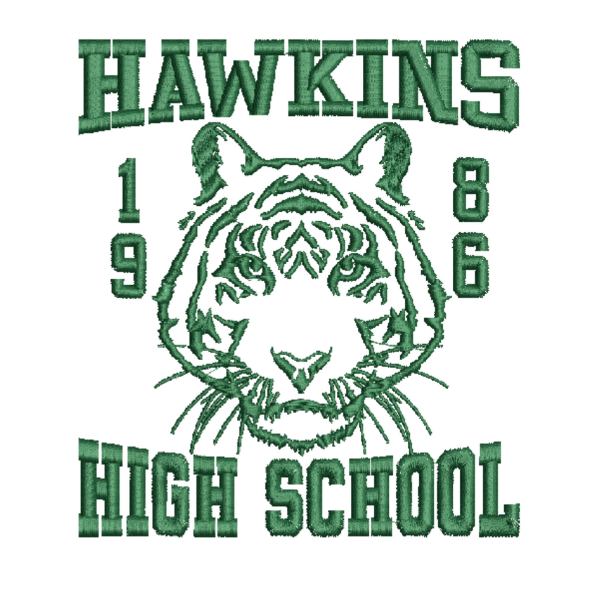 Stranger Things Hawkins High School Embroidery File Trendy Embroidery Design