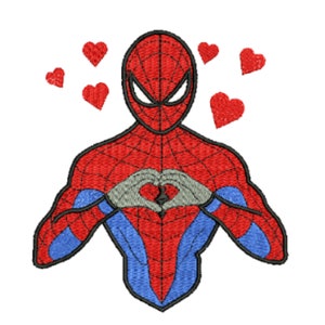 Valentines Day Spiderman Design, Embroidery Design, DST/PES File, Trendy Embroidery, Machine Embroidery