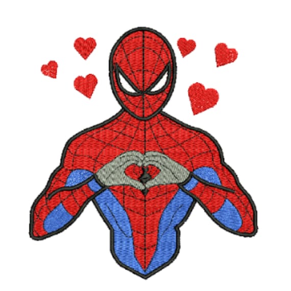 San Valentino Spiderman Design, Embroidery Design, DST / PES File