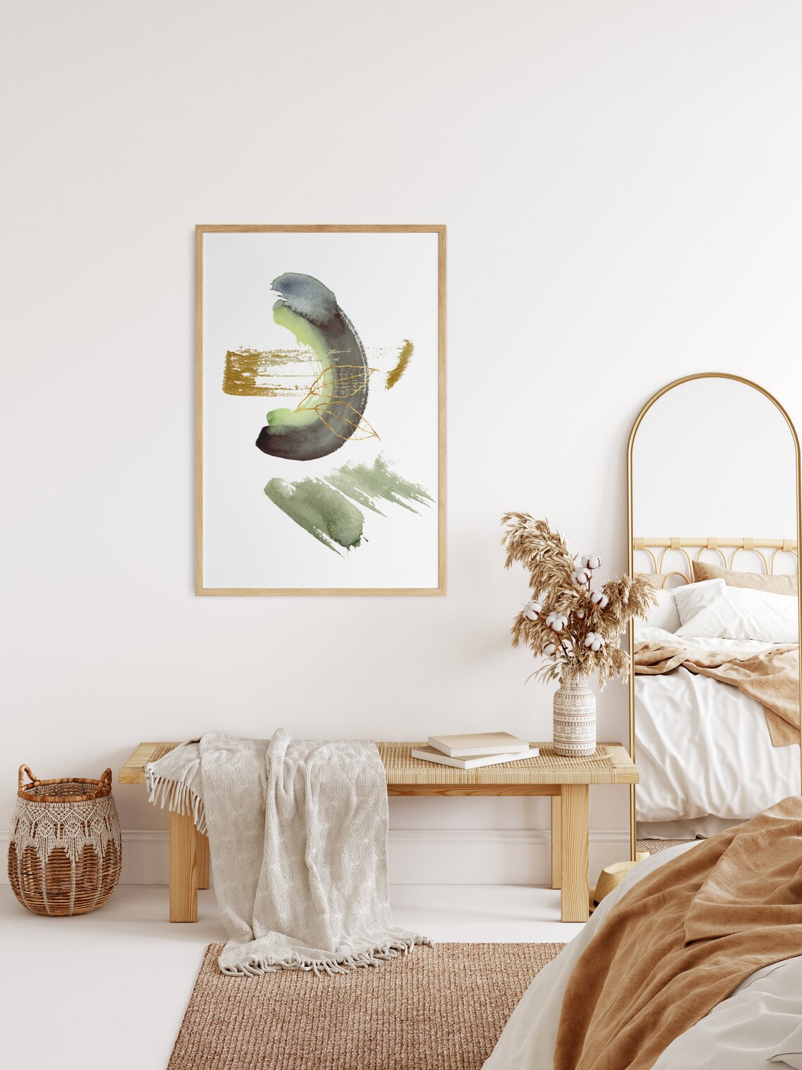 Abstract & Modern Green Wall Art Print Boho Minimalist Art Etsy