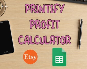 Simple Printify Profit Calculator Google Sheets Instant Download - Etsy Profit Calculator | Profit Spreadsheet | Printify Profit Spreadsheet