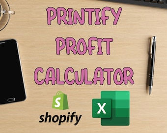 Simple Printify Profit Calculator Spreadsheet Instant Download - Shopify Profit Calculator | Shopify Profit Spreadsheet | Printify Profit