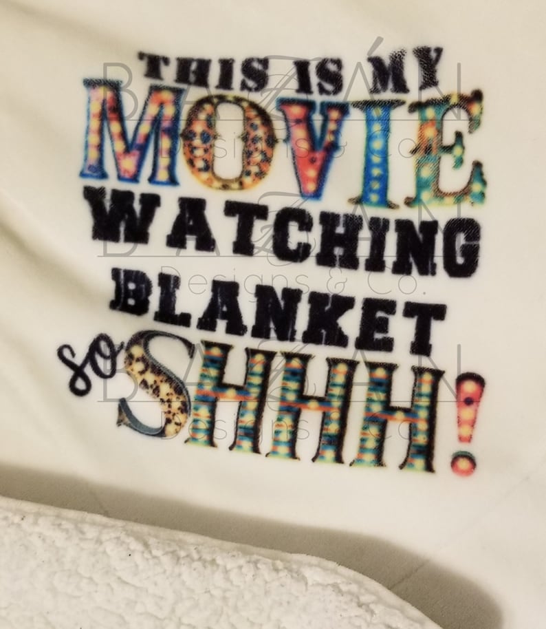 Movie Watching Blanket Movie Fan Theme Couch Blanket Family Movie Night Sublimation Printable